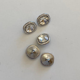 Botón Cuadrado Strass 4 Unidades