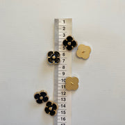 Botón Flor Negro 4 Unidades
